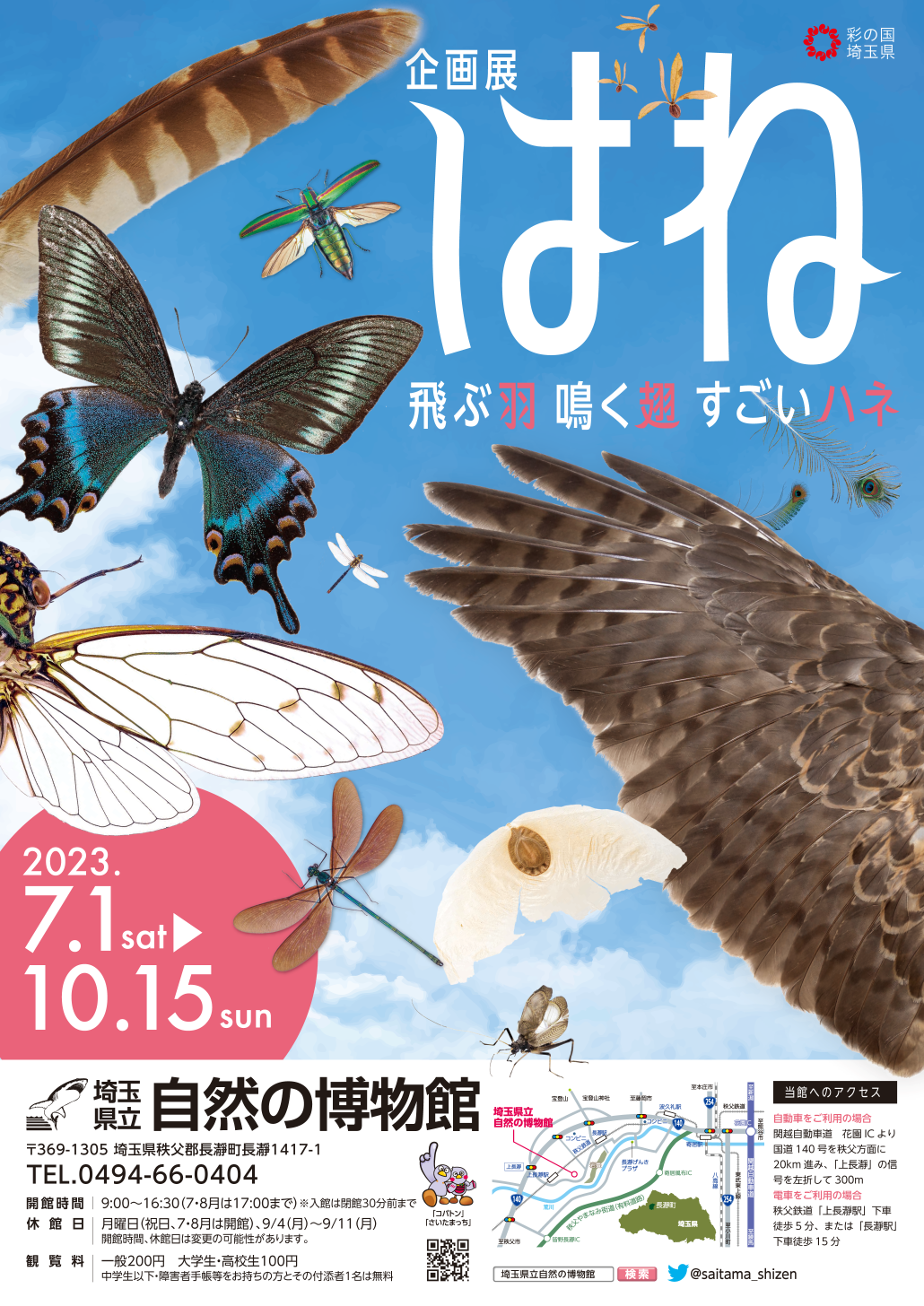 令和5年度企画展「はねー飛ぶ羽・鳴く翅・すごいハネー」