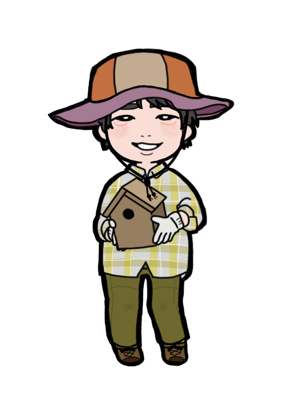 奥村主任学芸員似顔絵